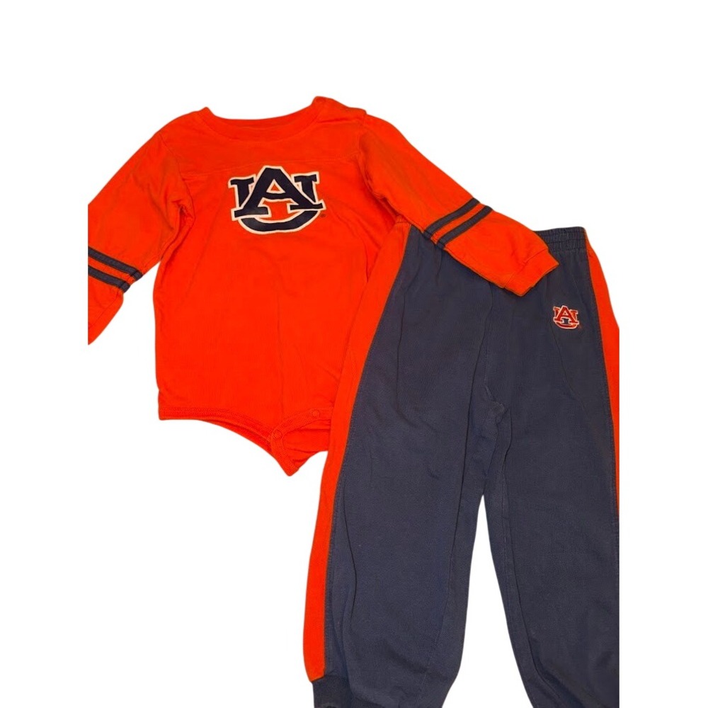 Kid Athlete Auburn Tigers Orange Long Sleeve Bodysuit and Navy Pants Set 24 MOS